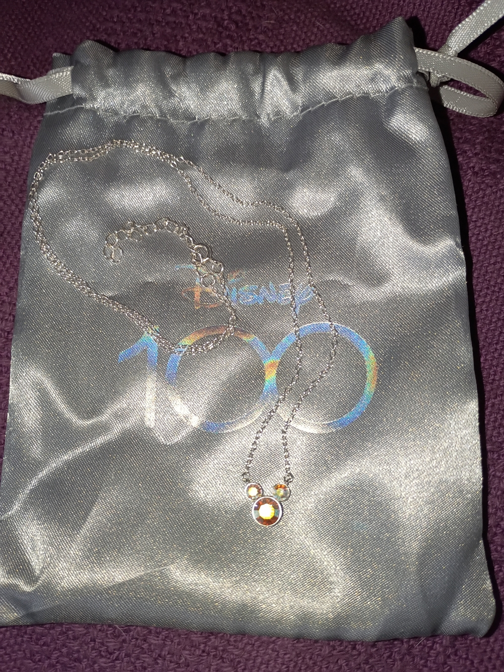 GIANI BERNINI Disney 100 Years Sterling Silver Aurora Borealis Pave Necklace